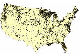 Distribution of bald eagle nests in 2004-2006 (USFWS 2009).