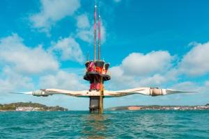 The Siemens/Marine Current Turbines SeaGen has operated in Strangford Lough, Northern Ireland since 2008. The project has produced a wealth of technical and environmental information about tidal energy. Image source: Siemens