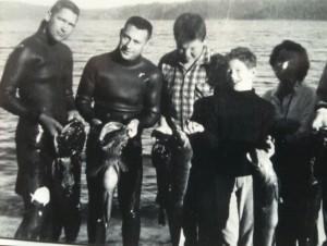 Vern Morgas (second from the left) and friends