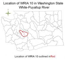 Location of WRIA 10 in Washington State