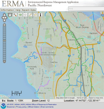 ERMA map showing salmon-bearing streams near Sea-Tac