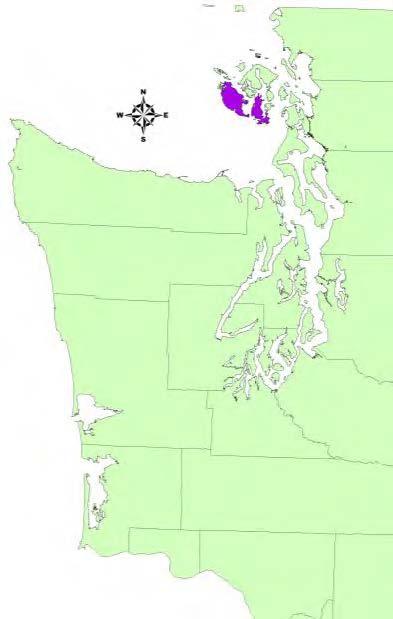 San Juan and Lopez islands in San Juan County, Washington.