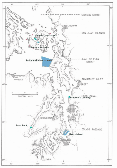Figure 2. Map of seven MPAs studied in 2010