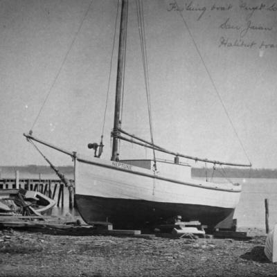 Fishing boat in the San Juans, 1895. Image courtesy of NOAA.