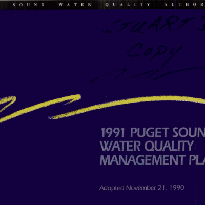 1991 Puget Sound Water Quality Management Plan report cover