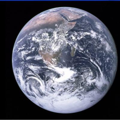 “The Blue Marble,” photo taken by the crew of Apollo 17 in 1972, two years after the first Earth Day