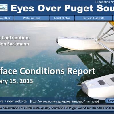 Eyes Over Puget Sound: Surface Conditions Report - January 15, 2013
