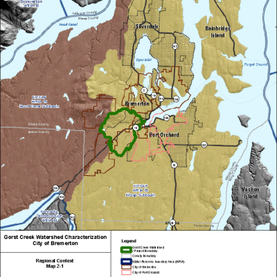 Gorst Creek Watershed Characterization, regional context map 2-1