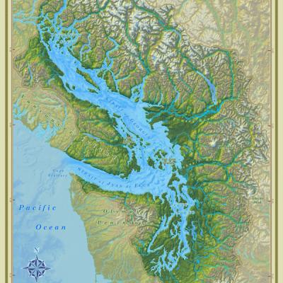 Map of the Salish Sea & Surrounding Basin. Map: Stefan Freelan https://flic.kr/p/6adqMP (CC BY-NC 2.0) 
