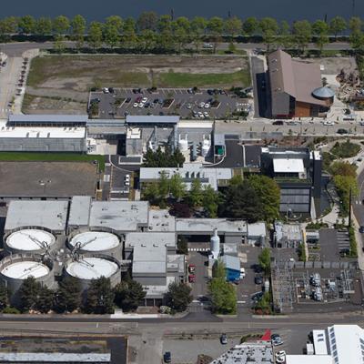 The Budd Inlet sewage treatment plant. Photo courtesy of LOTT Clean Water Alliance