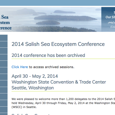 Screenshot of archived SSEC 2014 website