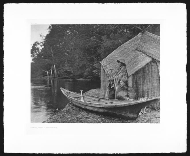 Summer residence ca. 1912 on the Skokomish River, which empties into Hood Canal. Those who lived around Hood Canal spoke Twana, a Coast Salish dialect. Photograph by Edward Curtis, from his monumental twenty-volume The North American Indian. (Courtesy of Seattle Public Library, spl_nai_09_032).