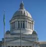 Washington state capital dome against blue sky
