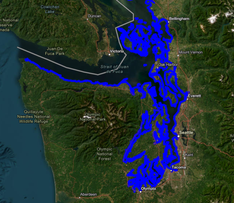 Screenshot of Puget Sound Shoreline Mapping Project website