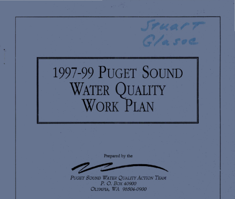 1997–1999 Puget Sound Water Quality Work Plan report cover