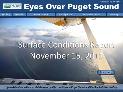 Eyes Over Puget Sound: Surface Conditions Report - November 15, 2011