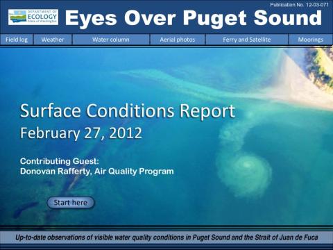 Eyes Over Puget Sound: Surface Conditions Report - February 27, 2012