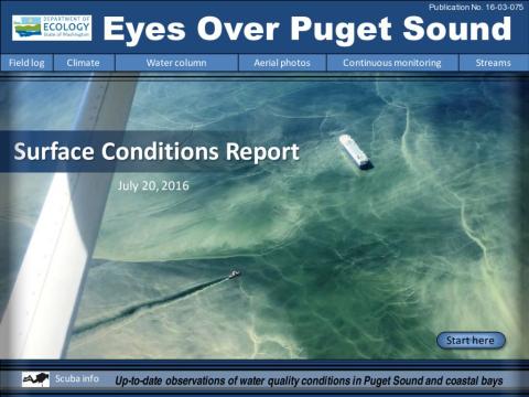 Eyes Over Puget Sound: Surface Conditions Report – July 20, 2016