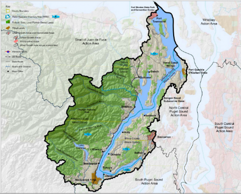 Map of the Hood Canal Action Area; courtesy Puget Sound Partnership
