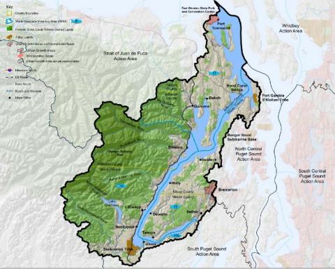 Hood canal watershed boundaries; image courtesy of the Puget Sound Partnership
