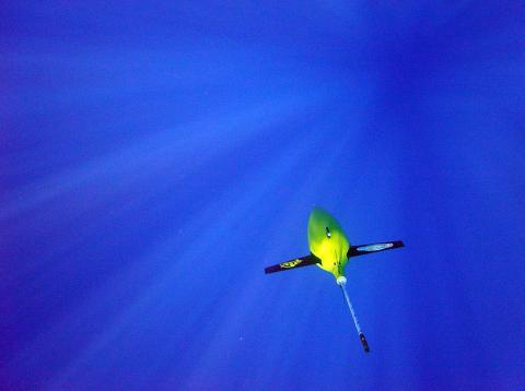 Seaglider in the open water. Photo courtesy of Seaglider Fabrication Center