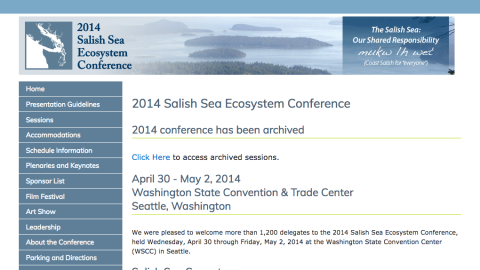 Screenshot of archived SSEC 2014 website