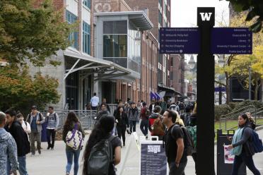 The University of Washington Tacoma has spurred sustainable urban development including re-purposing of historic buildings, new housing, a museum and retail district, multi-use trails, and light rail transit. Photo courtesy: UW Tacoma