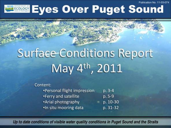 Eyes Over Puget Sound: Surface Conditions Report - May 4, 2011