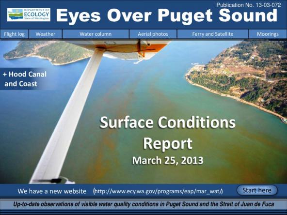 Eyes Over Puget Sound: Surface Conditions Report - March 25, 2013