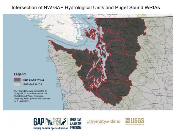 Interesection of NW GAP Hydrological Units and Puget Sound WRIAs