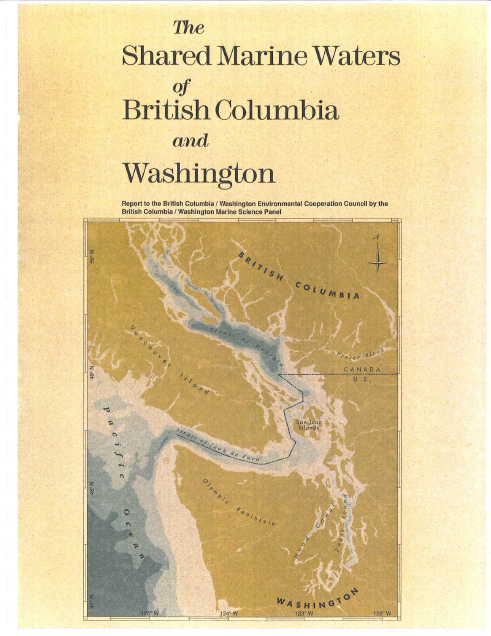 The shared marine waters of British Columbia and Washington report cover