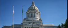 Washington state capital dome against blue sky