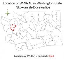 Location of WRIA 16 in Washington State