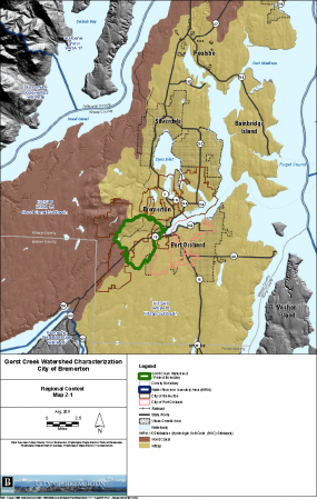 Gorst Creek Watershed Characterization, regional context map 2-1