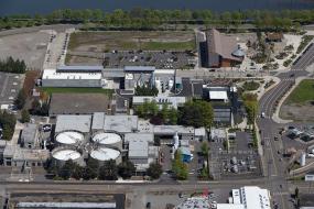 The Budd Inlet sewage treatment plant. Photo courtesy of LOTT Clean Water Alliance