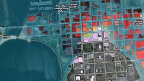 GIS is used to illustrate sea-level rise scenarios in downtown Olympia. Story map by City of Olympia: https://arcg.is/LSyOO