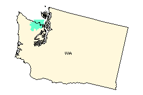 Location of the Dungeness-Elwha Watershed in Washington State.  Map courtesy of the EPA.