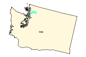 Location of the Lower Skagit Watershed in Washington State.  Map courtesy of the EPA.
