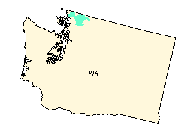 Location of the Nooksack Watershed in Washington State.  Map courtesy of the EPA.
