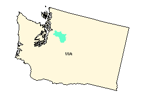 Location of the Skykomish Watershed in Washington State.  Map courtesy of the EPA. 