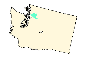 Location of the Stillaguamish Watershed in Washington State.  Map courtesy of the EPA.