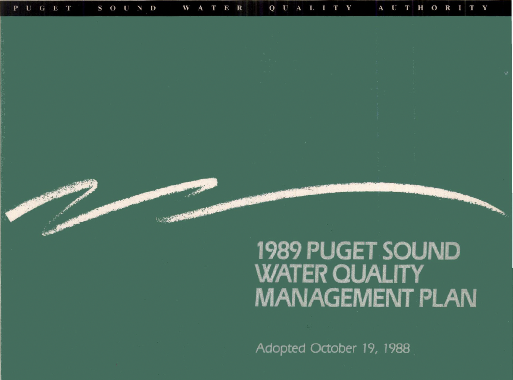 1989 Puget Sound Water Quality Management Plan report cover