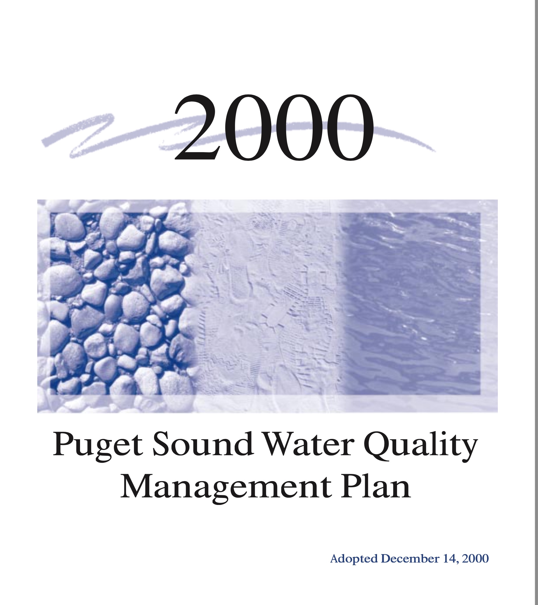 2000 Puget Sound Water Quality Plan report cover